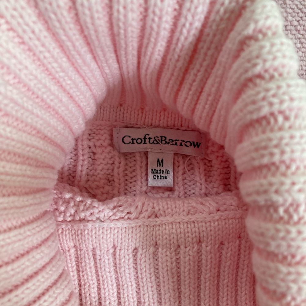 Croft & Barrow Light Pink Turtleneck Sweater Size S/M - Picture 2 of 9